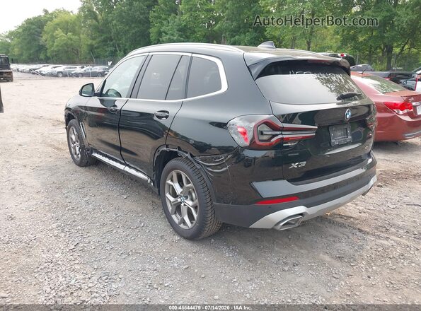 5UX53DP03R9U46516 2024 BMW X3 Black უკანა მარცხენა