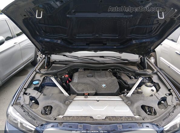 5UX53DP04N9J91014 2022 BMW X3 Blue Widok z tyłu