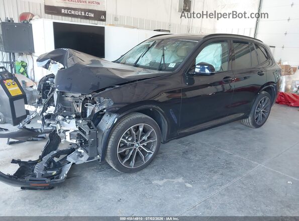 5UX53DP05N9K44058 2022 BMW X3 Blue Առջևի ձախ երեք քառորդ տեսարան