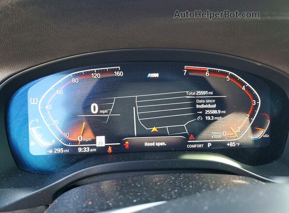 5UX53DP05N9K76329 2022 BMW X3 Black Вид щитка приладів