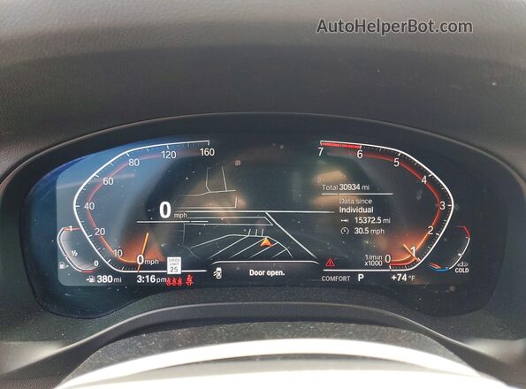5UX53DP05N9N03535 2022 BMW X3 Black Вид щитка приладів