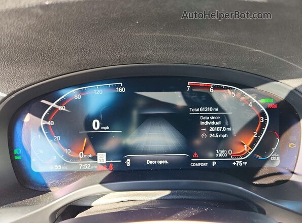 5UX53DP06N9M93324 2022 BMW X3 Black Սարքավորումների վահանակի տեսք