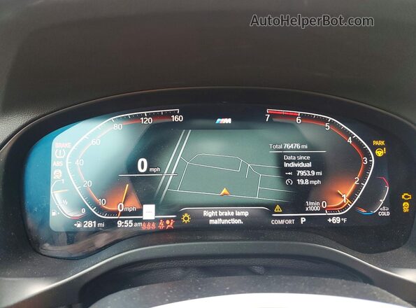 5UX53DP06N9N31120 2022 BMW X3 White Widok zestawu wskaźników