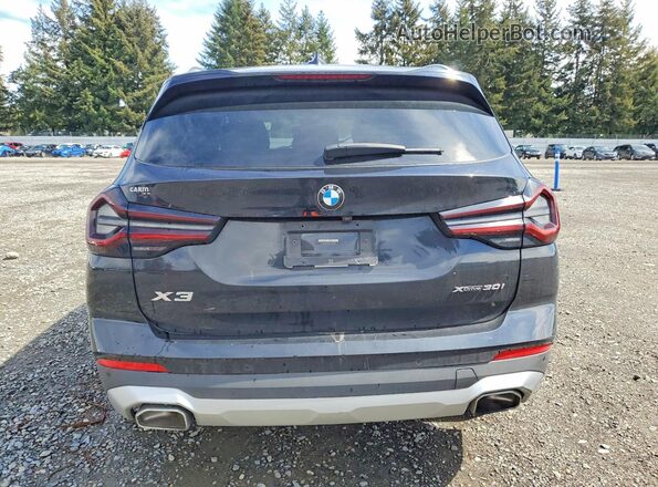 5UX53DP07N9L69630 2022 BMW X3 Black Widok z tyłu