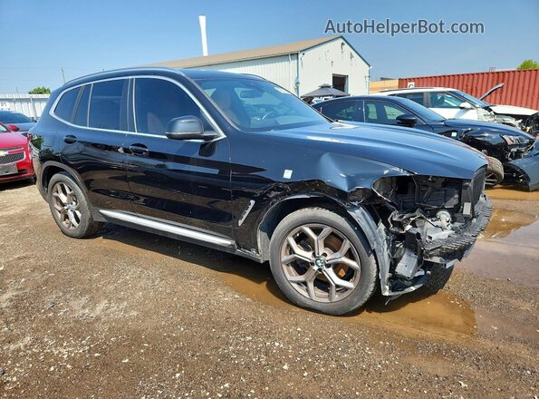 5UX53DP07R9V79358 2024 BMW X3 Black Передня права чверть
