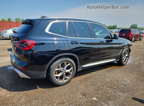 5UX53DP07R9V79358 2024 BMW X3 Black Задня права чверть