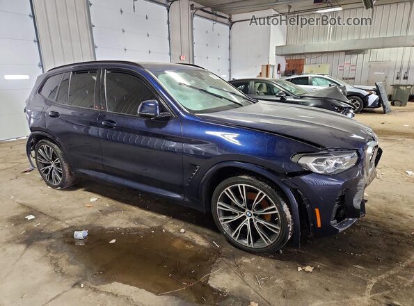 5UX53DP08N9N39431 2022 BMW X3 Blue Przód prawy