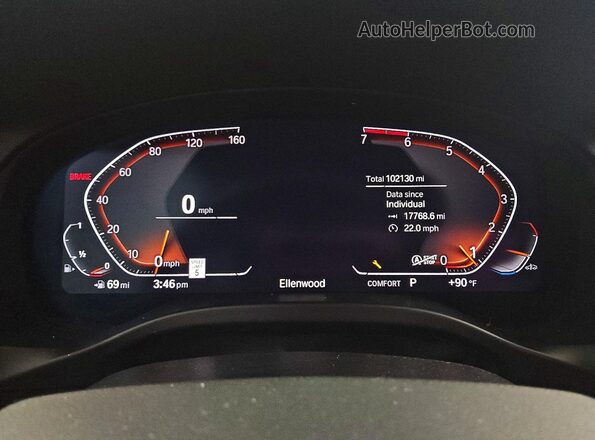 5UX53DP08P9P77637 2023 BMW X3 Белый Вид щитка приборов
