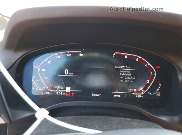 5UX53DP08R9U38119 2024 BMW X3 Black ხელსაწყოთა პანელის ხედი