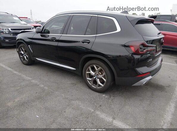 5UX53DP09N9J19970 2022 BMW X3 Black Հետևի ձախ