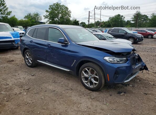 5UX53DP09N9M16804 2022 BMW X3 Blue Delantero derecho