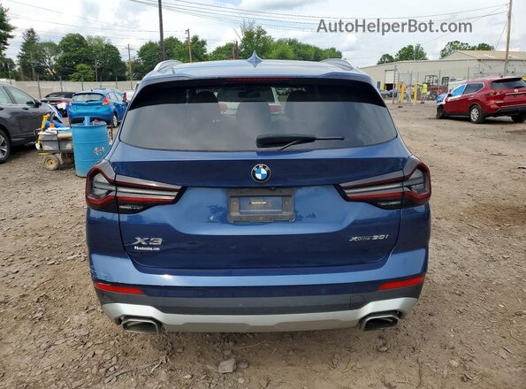 5UX53DP09N9M16804 2022 BMW X3 Blue Vista trasera