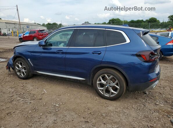 5UX53DP09N9M16804 2022 BMW X3 Blue Trasero izquierdo