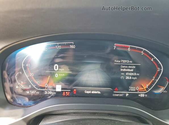 5UX53DP09N9M16804 2022 BMW X3 Blue Vista del cuadro de instrumentos