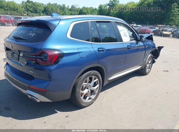 5UX53DP09N9N31029 2022 BMW X3 Blue Задня права чверть