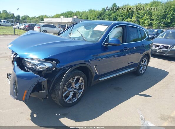5UX53DP09N9N31029 2022 BMW X3 Blue Передня ліва чверть