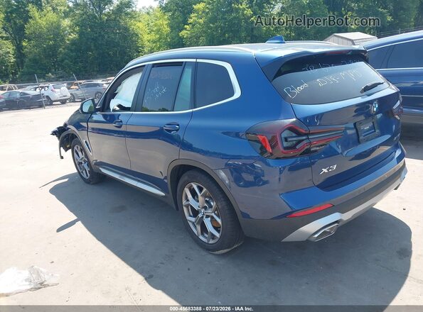5UX53DP09N9N31029 2022 BMW X3 Blue Задня ліва чверть