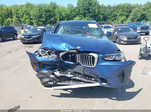 5UX53DP09N9N31029 2022 BMW X3 Blue Вид щитка приладів