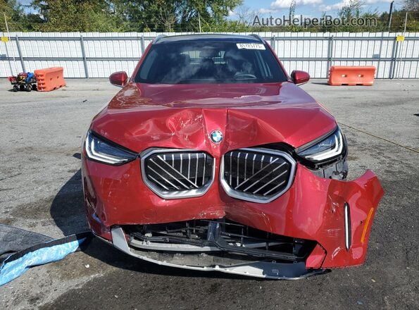5UX53GP03S9Y72083 2025 BMW X3 Red Вид спереду