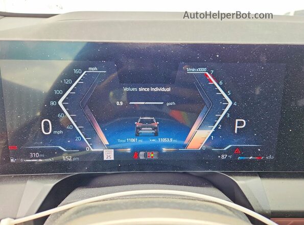 5UX53GP03S9Z82289 2025 BMW X3 Black ხელსაწყოთა პანელის ხედი