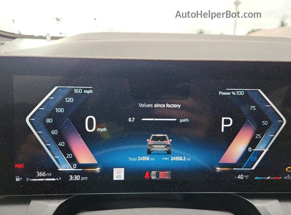 5UX53GP07S9Z53314 2025 BMW X3 Black Вид щитка приладів
