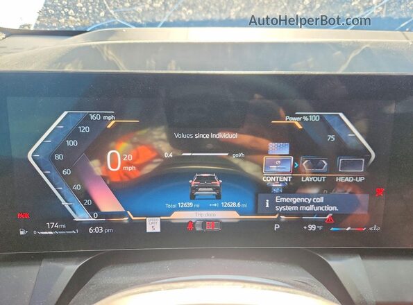 5UX53GP0XS9003223 2025 BMW X3 Black Вид щитка приладів