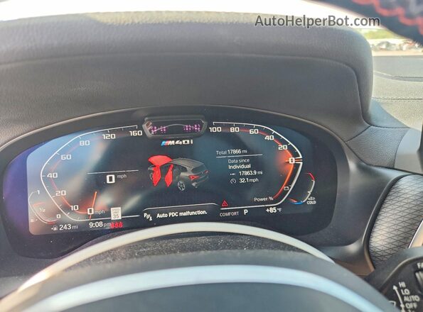 5UX83DP02P9N64745 2023 BMW X3 White Instrument cluster view