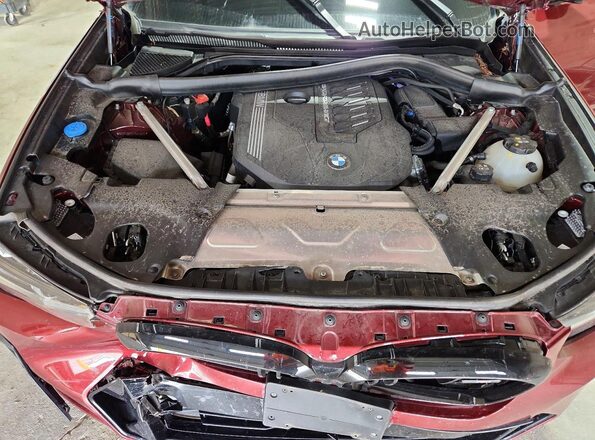 5UX83DP03R9U24612 2024 BMW X3 Темно-бордовый Вид подкапотного пространства