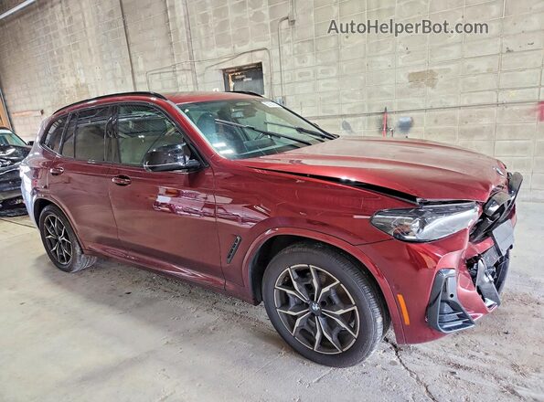 5UX83DP03R9U24612 2024 BMW X3 Темно-бордовый Передняя правая четверть