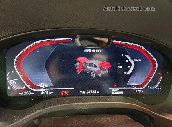 5UX83DP03R9W77994 2024 BMW X3 Blue Widok zestawu wskaźników