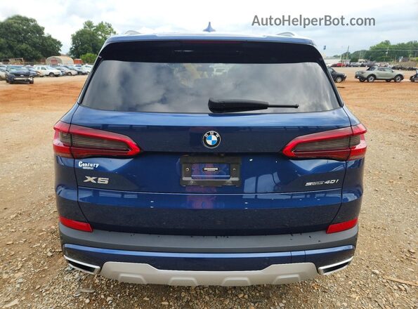 5UXCR4C02LLW63495 2020 BMW X5 Blue Rear view