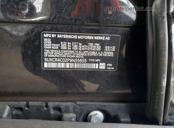 5UXCR4C02P9N55655 2023 BMW X5 Black Вид підкапотного простору