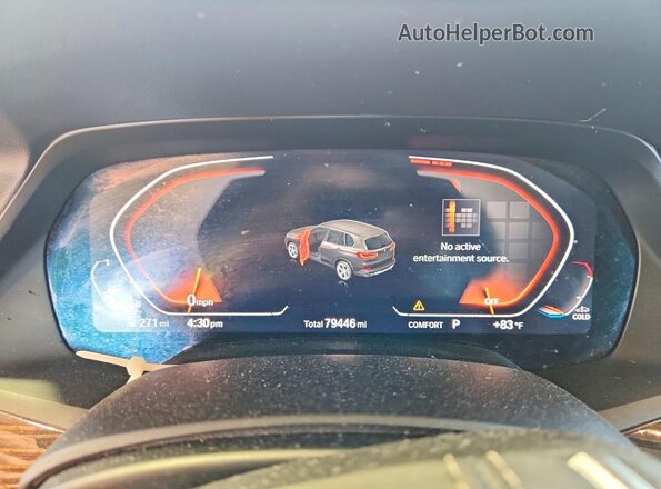 5UXCR4C07L9B09188 2020 BMW X5 Blue Vista del cuadro de instrumentos