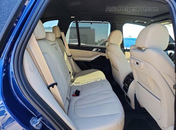 5UXCR6C01L9B64957 2020 BMW X5 Blue Rear seats view
