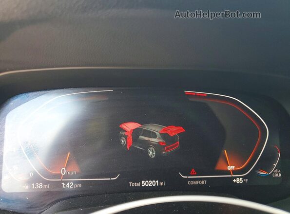 5UXCR6C01L9C95063 2020 BMW X5 Black Instrument cluster view