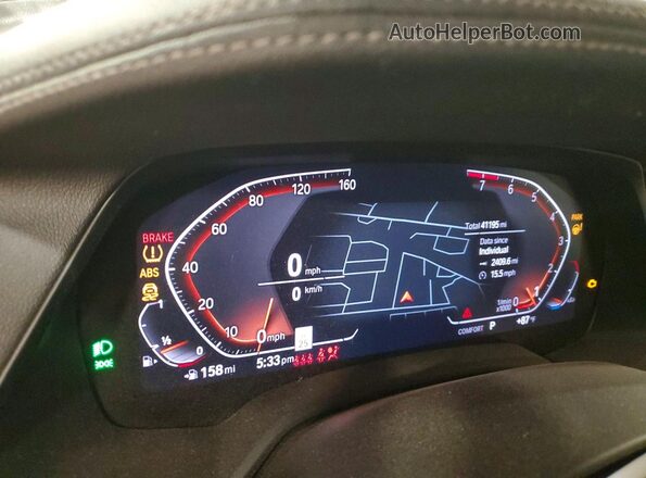 5UXCR6C02L9B81279 2020 BMW X5 White Vista del cuadro de instrumentos