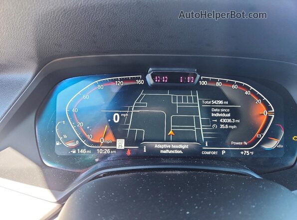 5UXCR6C09N9M87766 2022 BMW X5 White Widok zestawu wskaźników