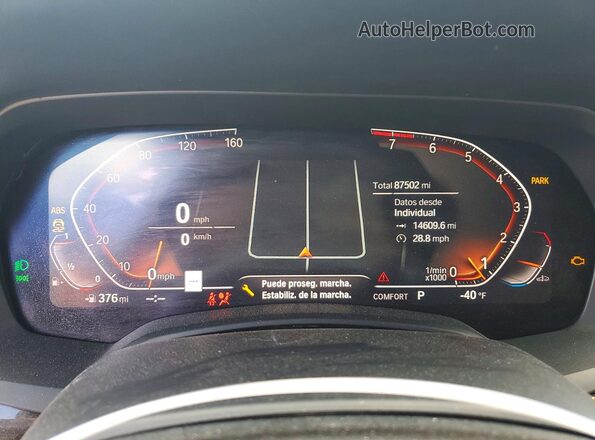 5UXCR6C57KLB12293 2019 BMW X5 Black Widok zestawu wskaźników