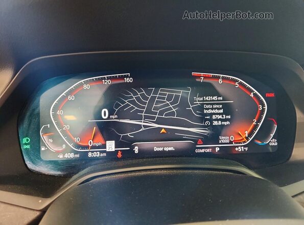 5UXCW2C00L9B98678 2020 BMW X7 White Widok zestawu wskaźników