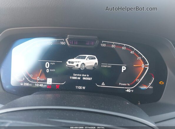 5UXCW2C03M9G55758 2021 BMW X7 White 