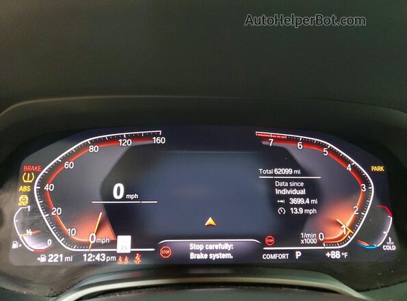 5UXCW2C04L9C40902 2020 BMW X7 Белый Вид щитка приборов