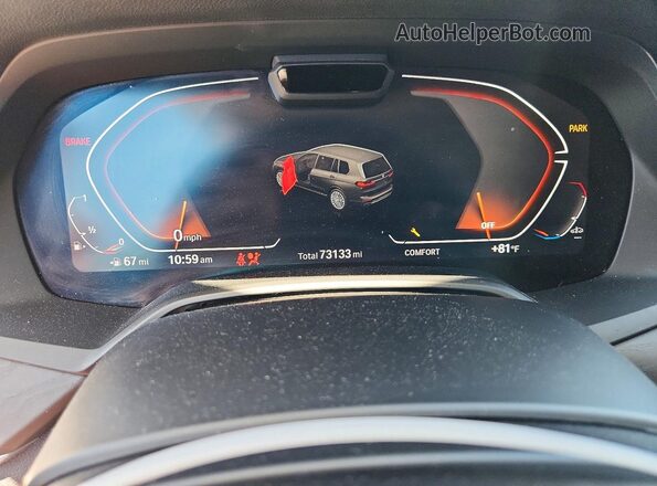 5UXCW2C04N9J48995 2022 BMW X7 Black Вид щитка приладів