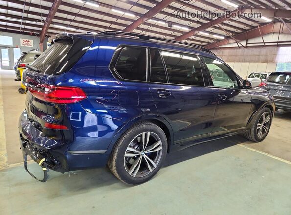 5UXCW2C05M9H18746 2021 BMW X7 Blue Trasero derecho