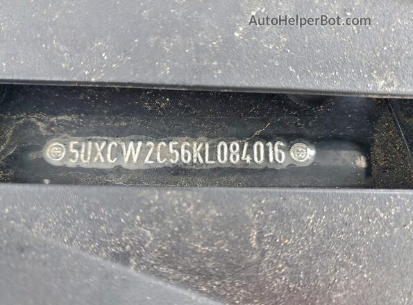 5UXCW2C56KL084016 2019 BMW X7 Black VIN კოდის სტიკერის ხედი
