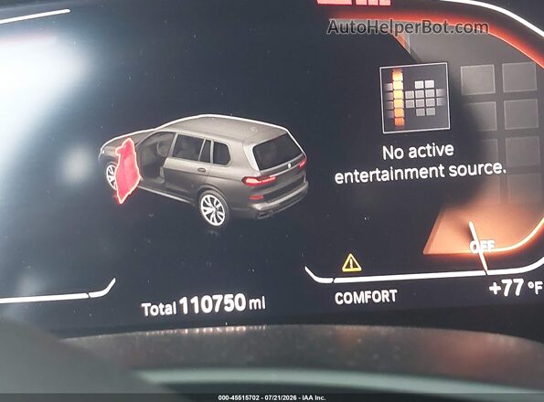 5UXCW2C56KL089510 2019 BMW X7 Black Vista interior de 360 grados