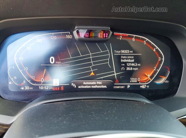 5UXCW2C58KL083840 2019 BMW X7 Charcoal ხელსაწყოთა პანელის ხედი