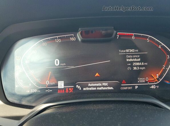 5UXCX4C54KLS36044 2019 BMW X7 Black Vista del cuadro de instrumentos