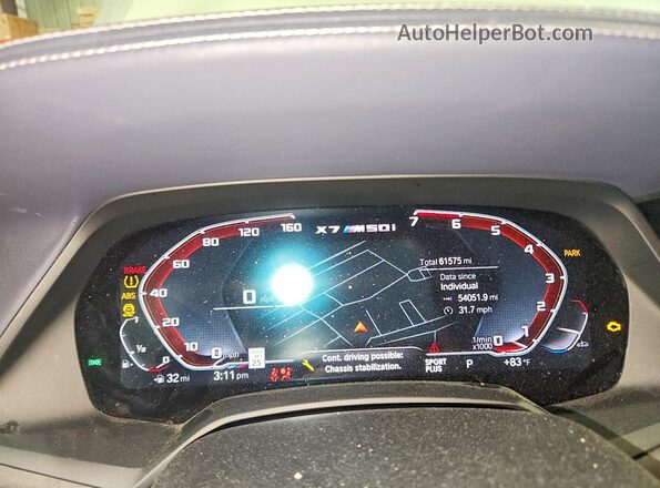 5UXCX6C02N9J96015 2022 BMW X7 White Vista del cuadro de instrumentos