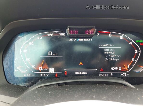 5UXCX6C05N9K37365 2022 BMW X7 Blue Вид щитка приладів