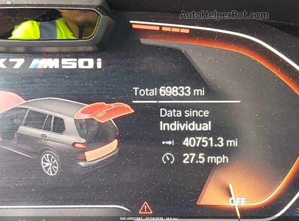 5UXCX6C0XN9J40341 2022 BMW X7 Blue Панорамний вид салону 360°
